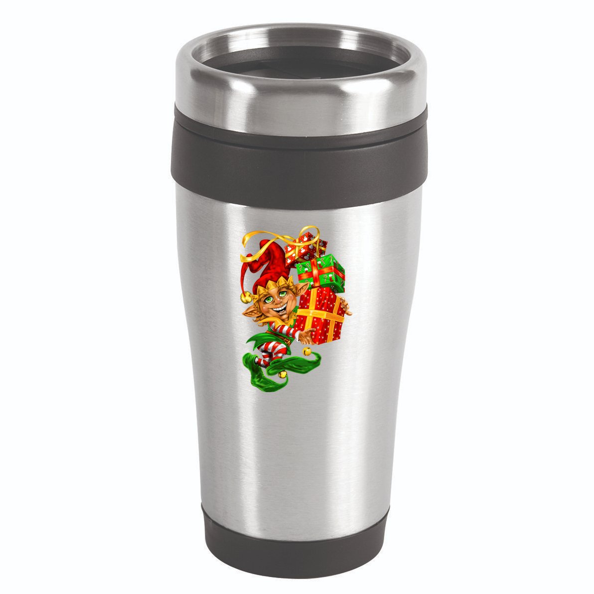 Elf With Stack Of Gifts 16oz Travel Tumbler