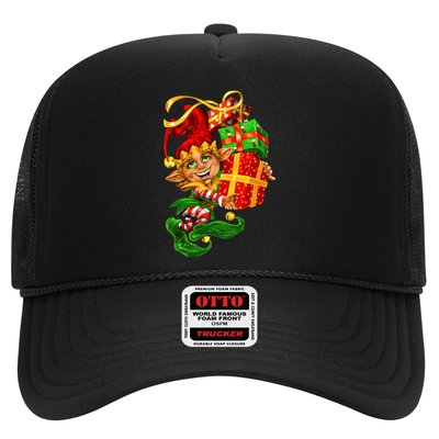 Elf With Stack Of Gifts Trucker Hat