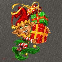 Elf With Stack Of Gifts Cotton Canvas Backpack