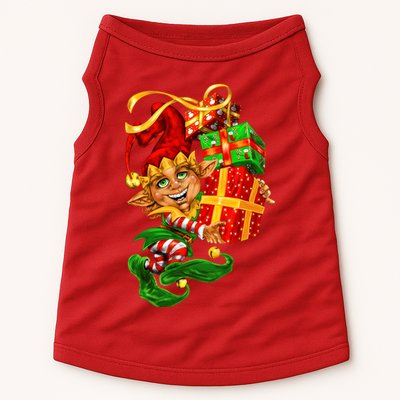 Elf With Stack Of Gifts Doggie Tank