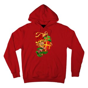 Elf With Stack Of Gifts Hoodie