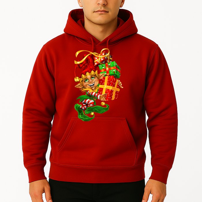 Elf With Stack Of Gifts Hoodie