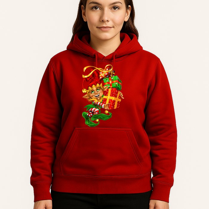 Elf With Stack Of Gifts Hoodie