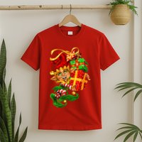 Elf With Stack Of Gifts T-Shirt