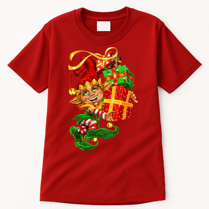 Elf With Stack Of Gifts Tall T-Shirt