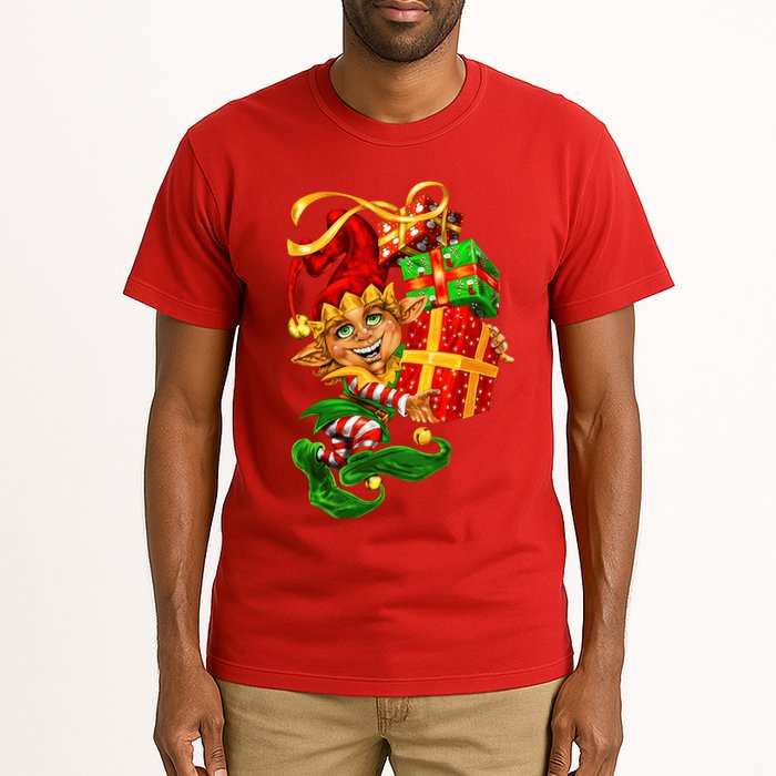 Elf With Stack Of Gifts Tall T-Shirt