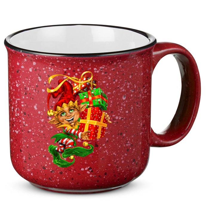 Elf With Stack Of Gifts 15oz Campfire Ceramic Mug