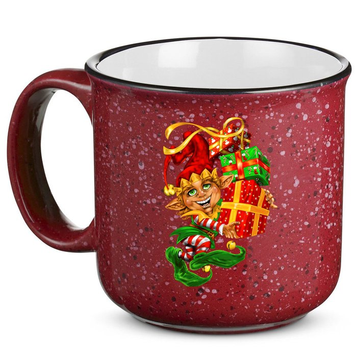 Elf With Stack Of Gifts 15oz Campfire Ceramic Mug