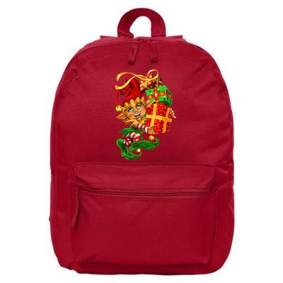 Elf With Stack Of Gifts 16 in Basic Backpack