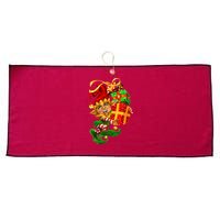 Elf With Stack Of Gifts Large Microfiber Waffle Golf Towel