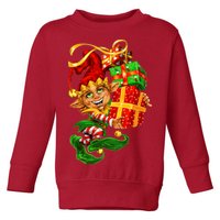 Elf With Stack Of Gifts Toddler Sweatshirt