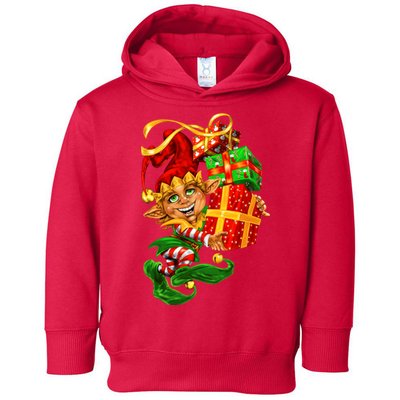 Elf With Stack Of Gifts Toddler Hoodie