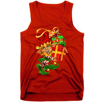 Elf With Stack Of Gifts Tank Top