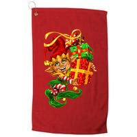 Elf With Stack Of Gifts Golf Towel