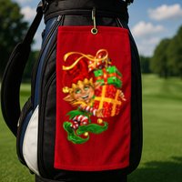 Elf With Stack Of Gifts Golf Towel