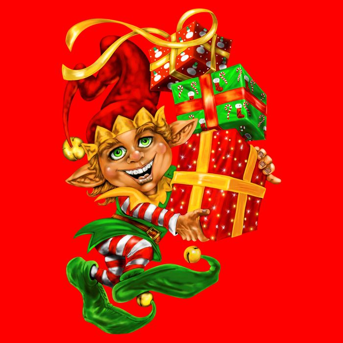Elf With Stack Of Gifts Toddler T-Shirt