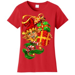 Elf With Stack Of Gifts Women's T-Shirt