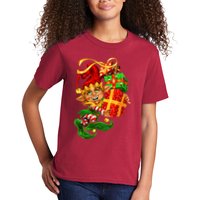 Elf With Stack Of Gifts Kids T-Shirt