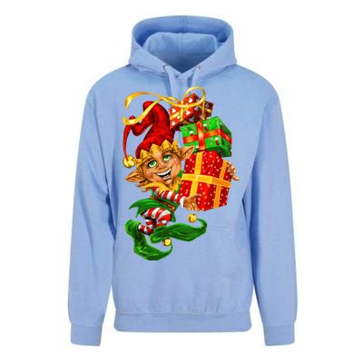 Elf With Stack Of Gifts Unisex Surf Hoodie