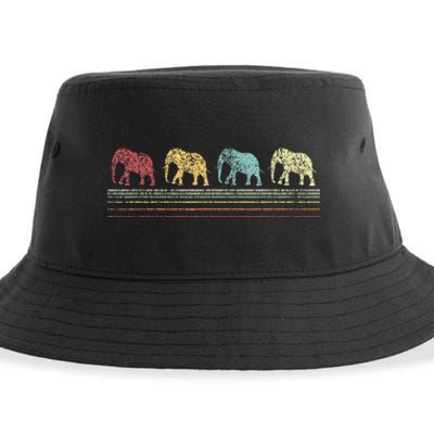 Elephant Lover Funny Elephant Retro Sustainable Bucket Hat