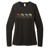 Elephant Lover Funny Elephant Retro Womens CVC Long Sleeve Shirt