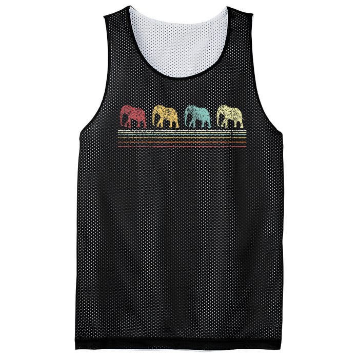 Elephant Lover Funny Elephant Retro Mesh Reversible Basketball Jersey Tank