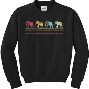 Elephant Lover Funny Elephant Retro Kids Sweatshirt