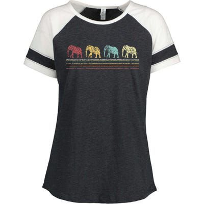 Elephant Lover Funny Elephant Retro Enza Ladies Jersey Colorblock Tee