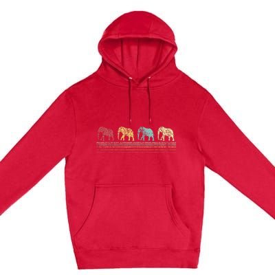 Elephant Lover Funny Elephant Retro Premium Pullover Hoodie