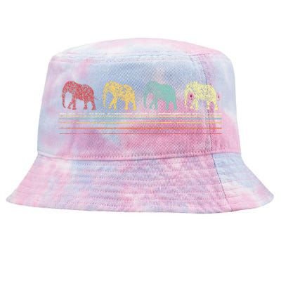 Elephant Lover Funny Elephant Retro Tie-Dyed Bucket Hat