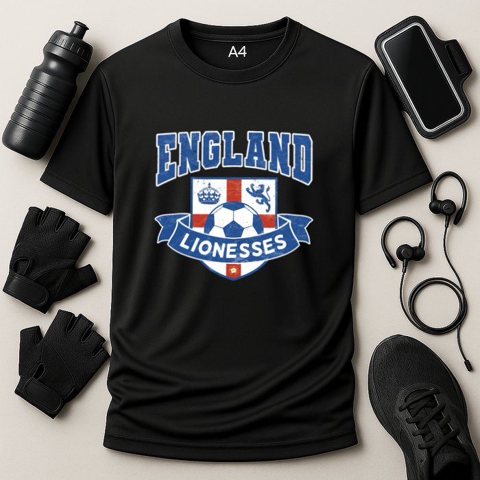 England Lionesses Football Badge (04) Cooling Performance Crew T-Shirt