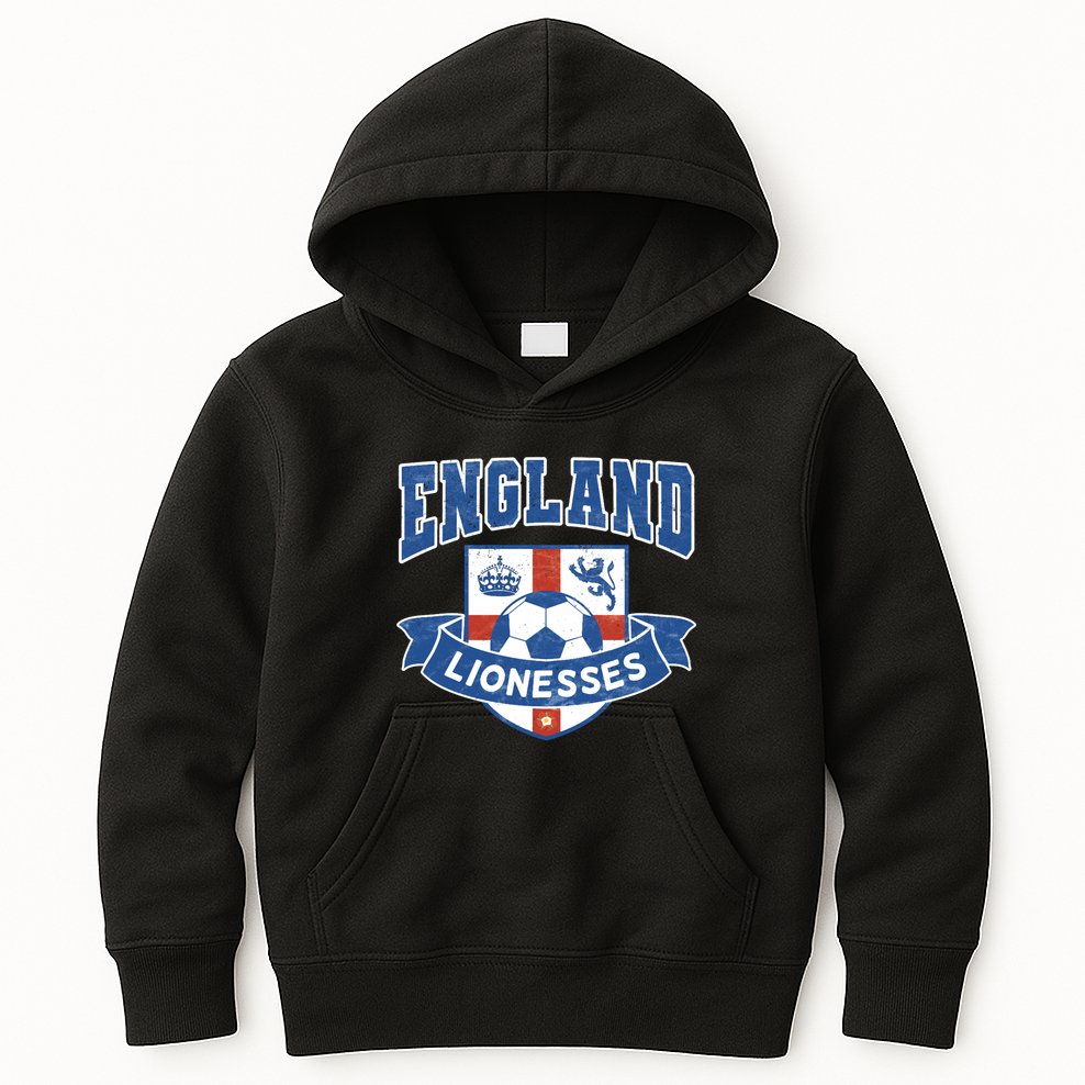 England Lionesses Football Badge (04) Kids Hoodie
