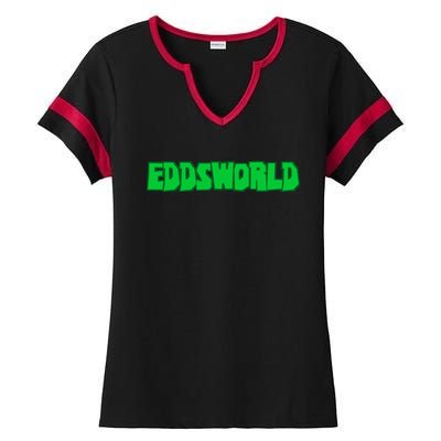 Eddsworld Logo Greenlime Ladies Halftime Notch Neck Tee