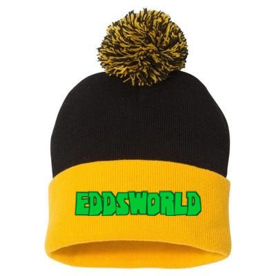 Eddsworld Logo Greenlime Pom Pom 12in Knit Beanie