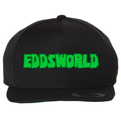 Eddsworld Logo Greenlime Wool Snapback Cap