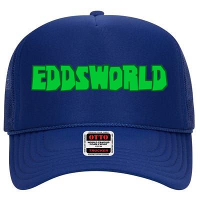 Eddsworld Logo Greenlime High Crown Mesh Back Trucker Hat