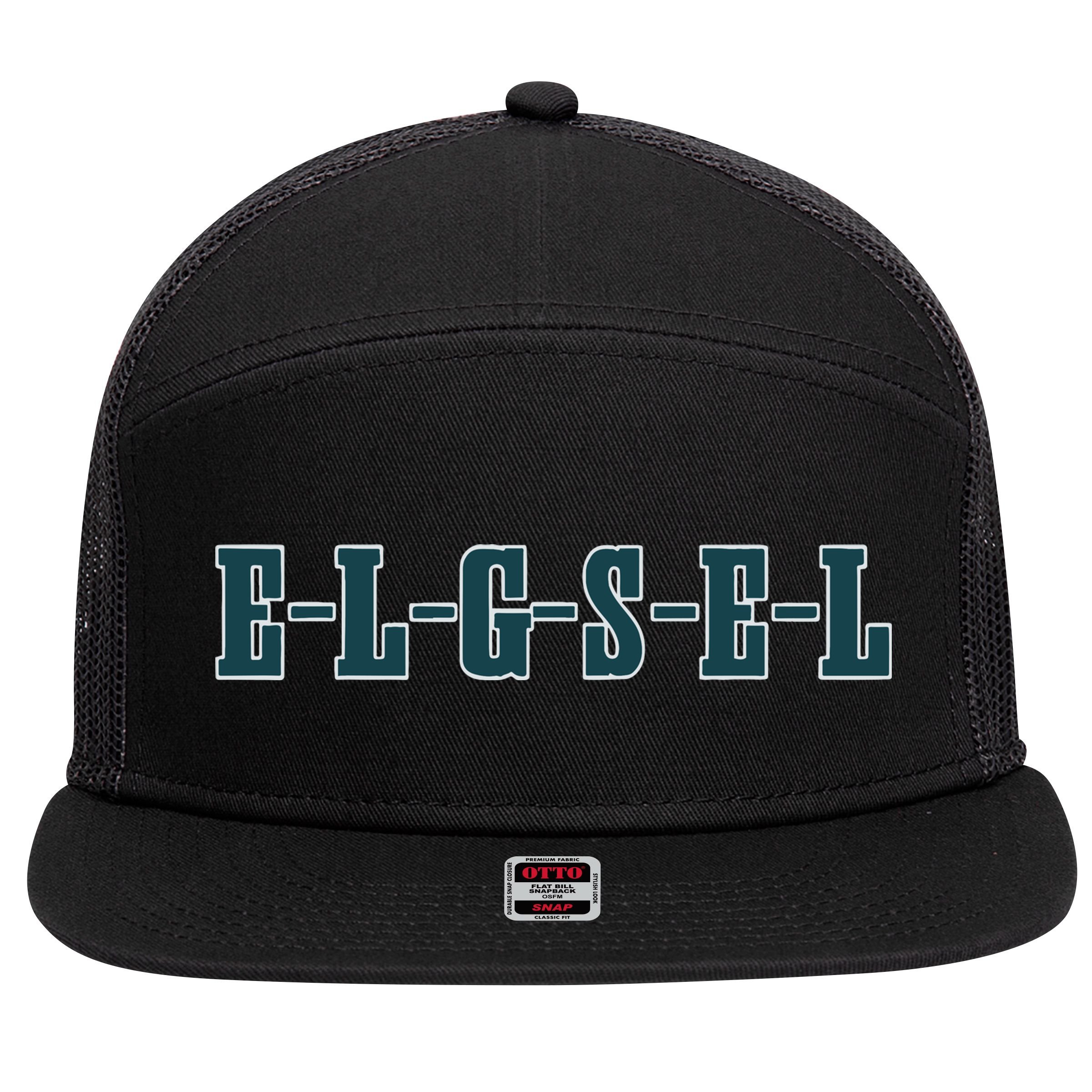 E L G S E L 7 Panel Mesh Trucker Snapback Hat