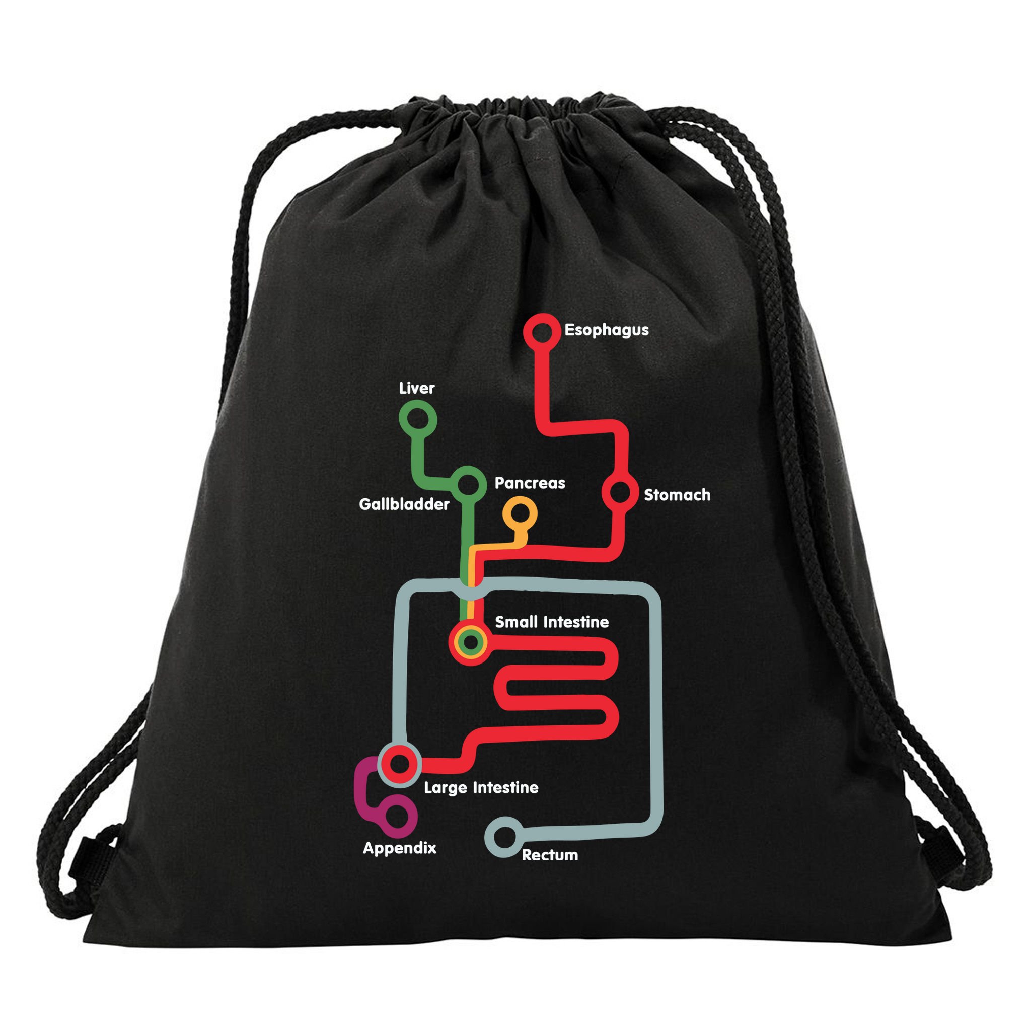 Esophagus Liver Gallbladder Pancreas Stomach Small Intestine Drawstring Bag