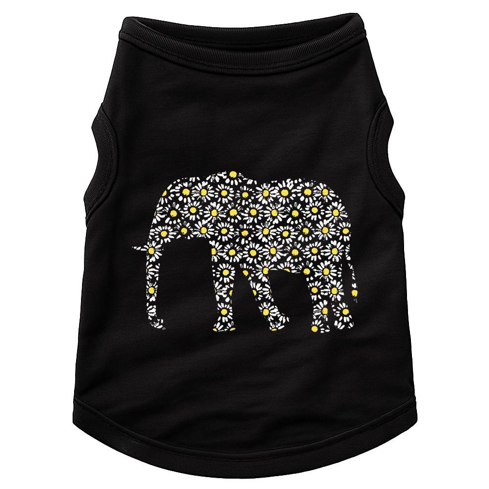Elephant Lovers Graphic Design Daisy Flower Print Theme Gift Doggie Tank