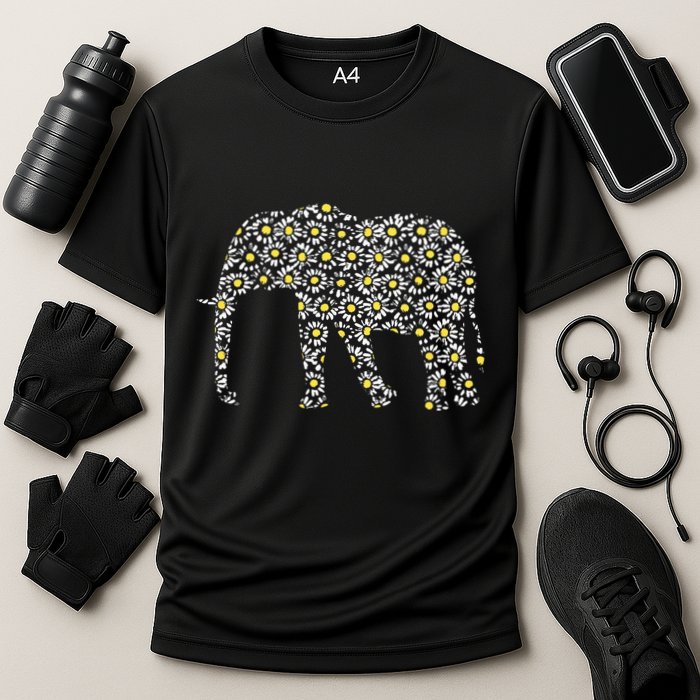 Elephant Lovers Graphic Design Daisy Flower Print Theme Gift Cooling Performance Crew T-Shirt