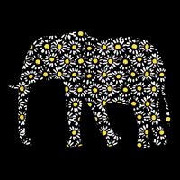 Elephant Lovers Graphic Design Daisy Flower Print Theme Gift 7-Panel Snapback Hat