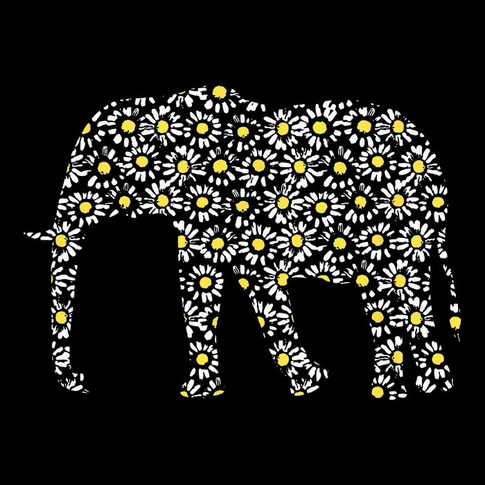 Elephant Lovers Graphic Design Daisy Flower Print Theme Gift 7-Panel Snapback Hat