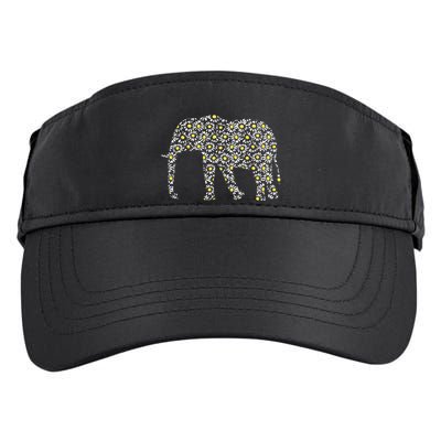 Elephant Lovers Graphic Design Daisy Flower Print Theme Gift Adult Drive Performance Visor