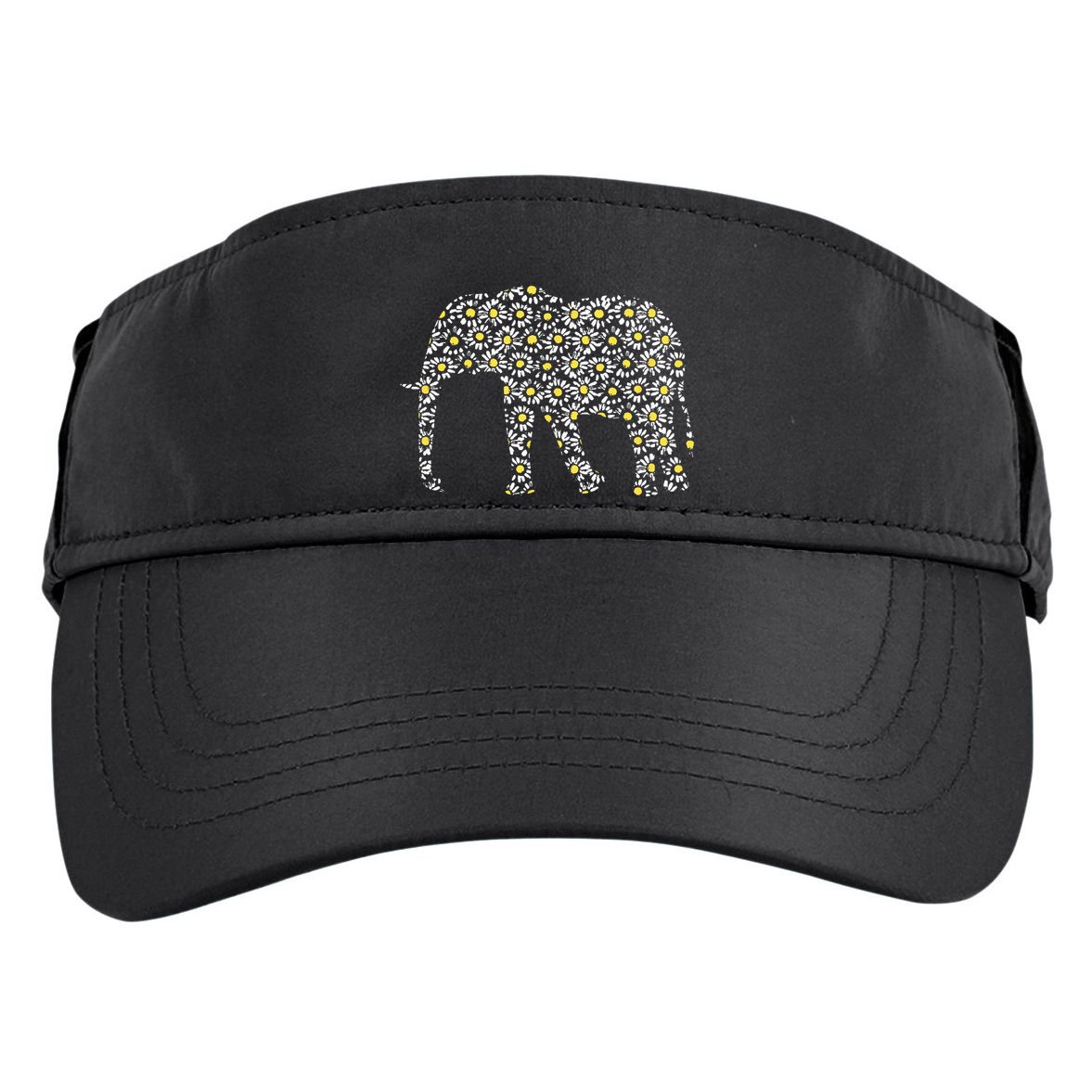Elephant Lovers Graphic Design Daisy Flower Print Theme Gift Adult Drive Performance Visor