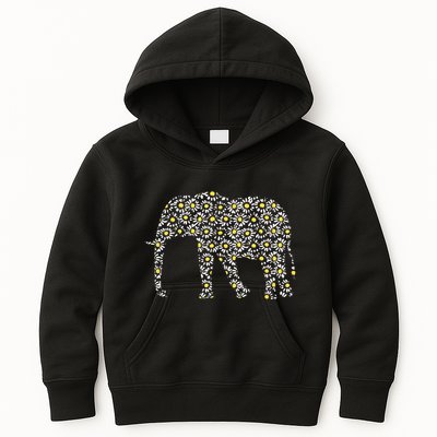 Elephant Lovers Graphic Design Daisy Flower Print Theme Gift Kids Hoodie