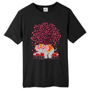 Elephant Lover Heart Tree Indian Elephant Valentine's Day Gift Tall Fusion ChromaSoft Performance T-Shirt