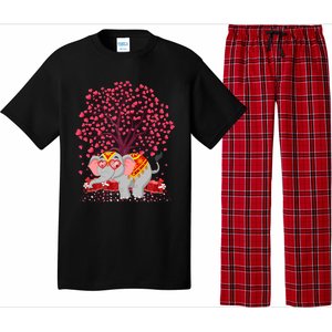 Elephant Lover Heart Tree Indian Elephant Valentine's Day Gift Pajama Set