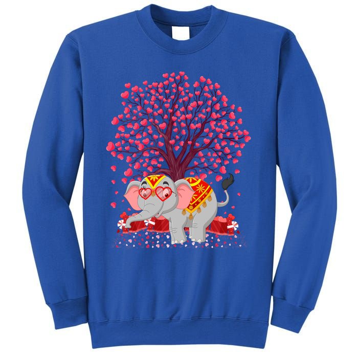 Elephant Lover Heart Tree Indian Elephant Valentine's Day Gift Sweatshirt