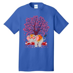 Elephant Lover Heart Tree Indian Elephant Valentine's Day Gift Tall T-Shirt