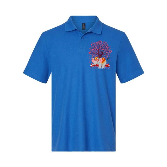 Elephant Lover Heart Tree Indian Elephant Valentine's Day Gift Softstyle Adult Sport Polo